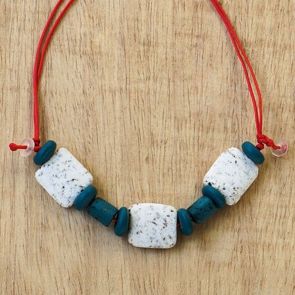 Alternate image for Chunky Recycled Glass Beaded Necklace Greatest Love