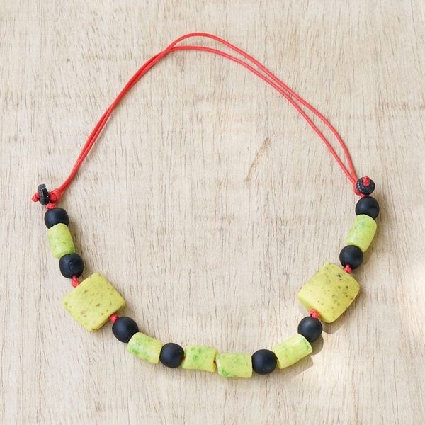 Alternate image for Sliding Knot Recycled Glass Beaded Necklace Dearest One