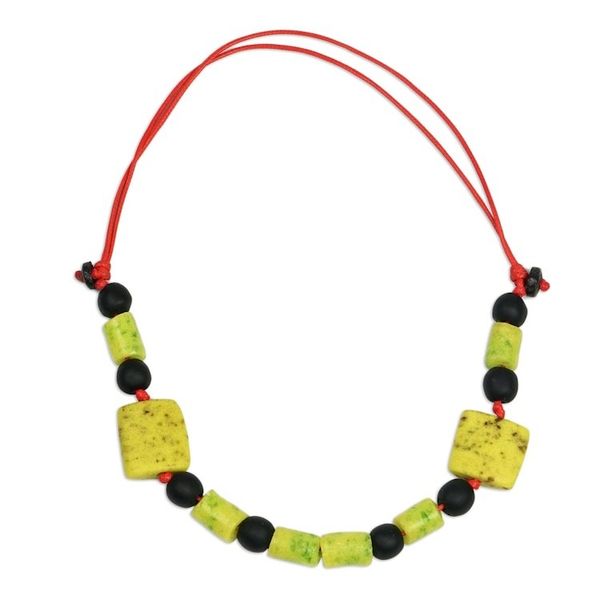 Alternate image for Sliding Knot Recycled Glass Beaded Necklace Dearest One