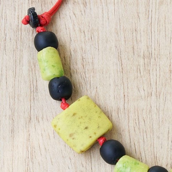 Alternate image for Sliding Knot Recycled Glass Beaded Necklace Dearest One