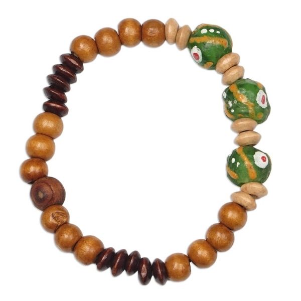 Alternate image for Artisan Crafted Recycled Glass Beaded Bracelet Great Power
