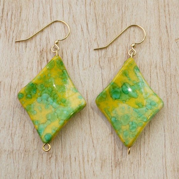 Alternate image for Handmade Eco-Friendly Dangle Earrings from Ghana Watercolor Woman