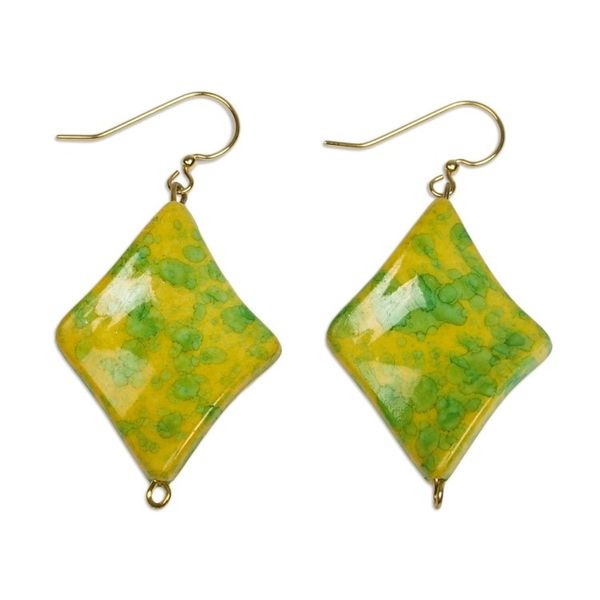 Alternate image for Handmade Eco-Friendly Dangle Earrings from Ghana Watercolor Woman