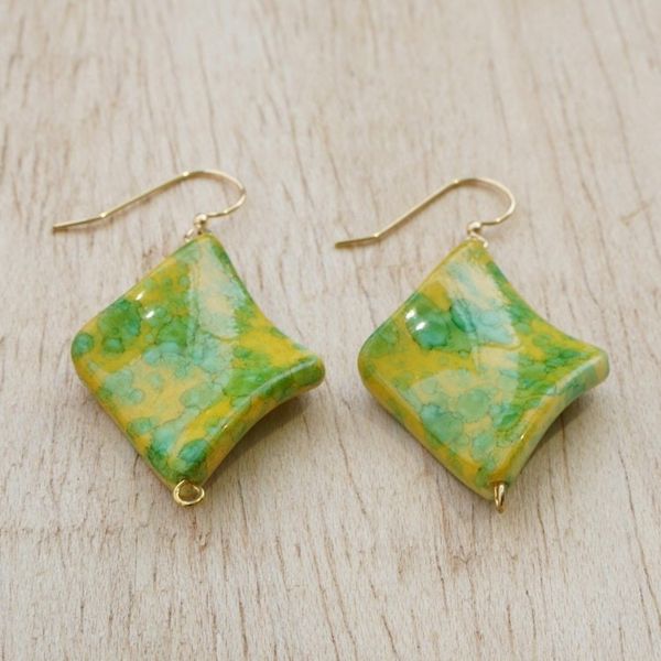 Alternate image for Handmade Eco-Friendly Dangle Earrings from Ghana Watercolor Woman