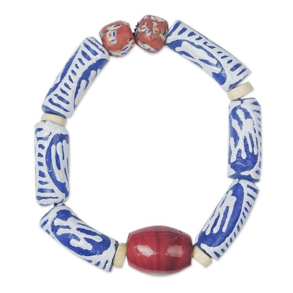 Alternate image for Hand Crafted Beaded Stretch Bracelet Take Steps