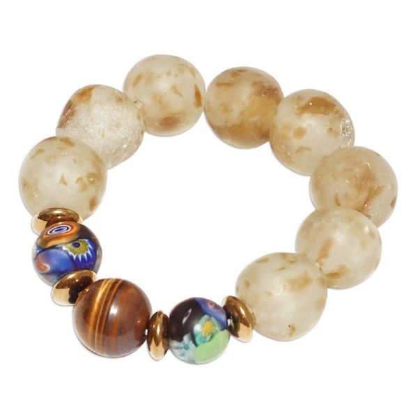 Alternate image for Eco-Friendly Recycled Glass Beaded Stretch Bracelet Ghanas Grandeur