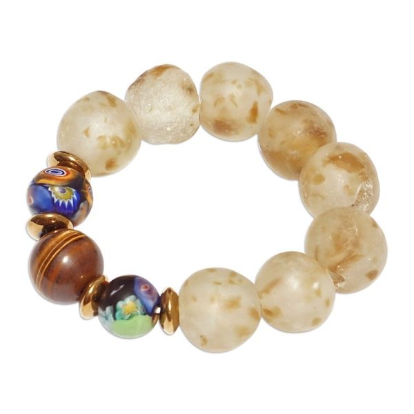 Alternate image for Eco-Friendly Recycled Glass Beaded Stretch Bracelet Ghanas Grandeur