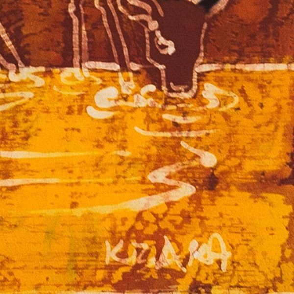 Alternate image for Batik Cotton Antelope-Motif Wall Hanging from Ghana Greater Kudu II