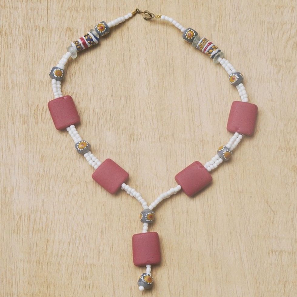 Eco-Friendly Beaded Y-Necklace 'Divine Healing'