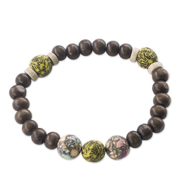 Alternate image for Eco-Friendly Beaded Stretch Bracelet with Yellow Accents Your Yellow Self