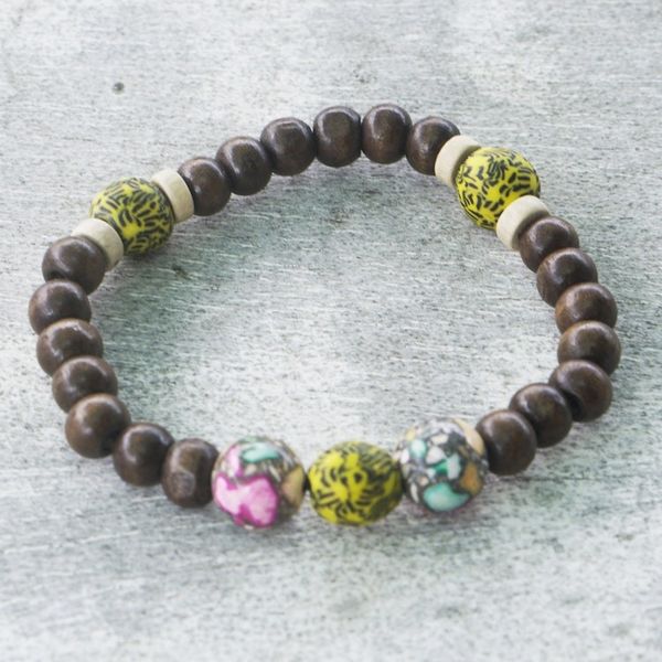 Alternate image for Eco-Friendly Beaded Stretch Bracelet with Yellow Accents Your Yellow Self