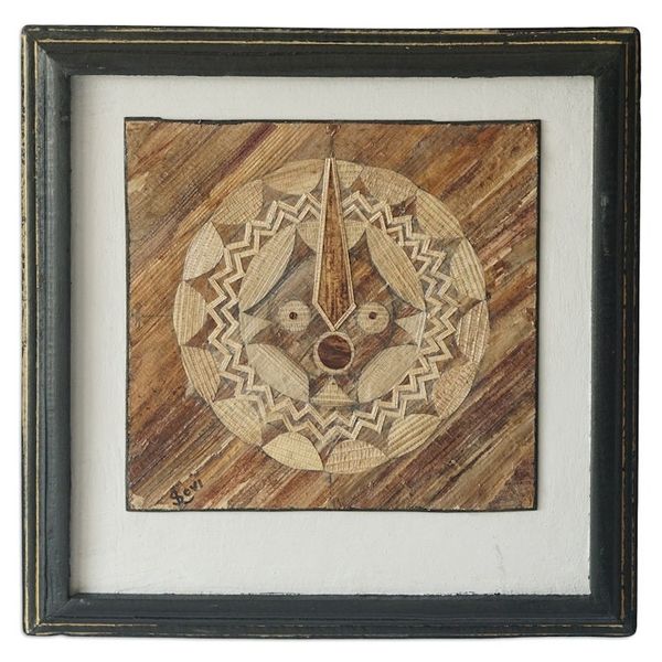 Alternate image for Handcrafted Natural Fiber Dakar Mask Wall Art from Ghana Dakar Mask II