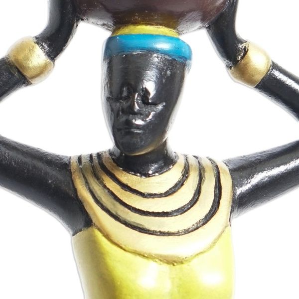 Alternate image for Hand-Carved Wood Sculpture of African Woman with Pot African Woman with Pot