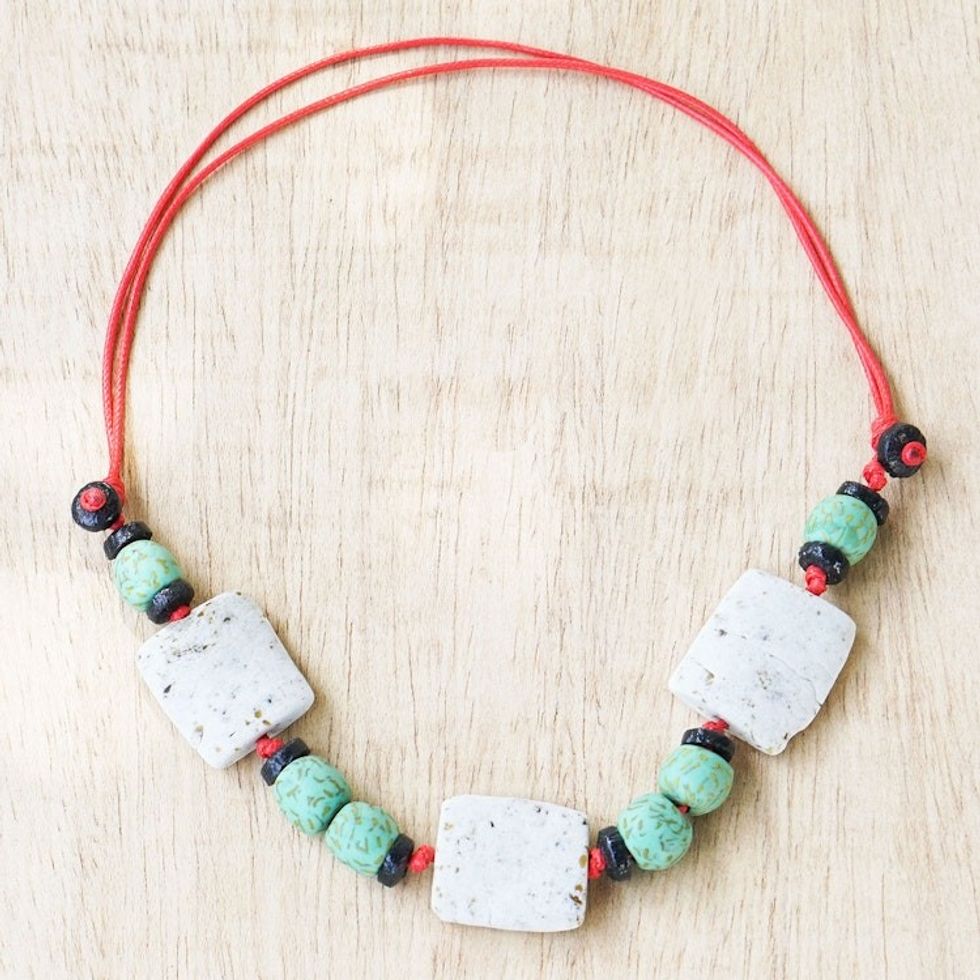 Hand Made Adjustable Glass Beaded Necklace 'Life and Other Stories'