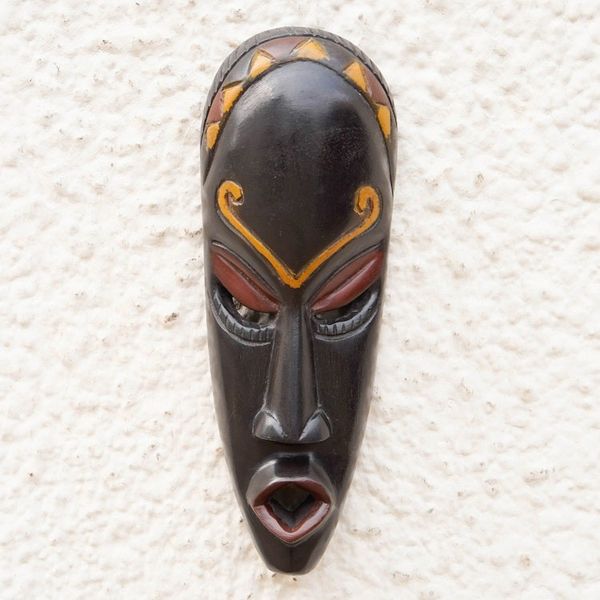 Alternate image for Hand-Carved African Sese Wood Mask with Painted Accents Tumi Wura