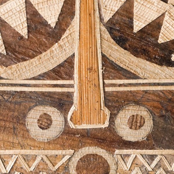 Alternate image for Natural Fiber African Mask Wall Art Handcrafted in Ghana African Sun Mask I