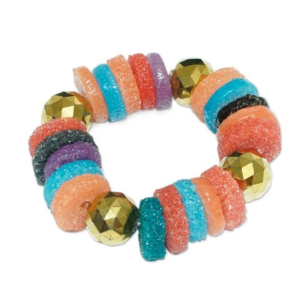 Alternate image for Colorful Recycled Glass and Crystal Beaded Stretch Bracelet Sikli