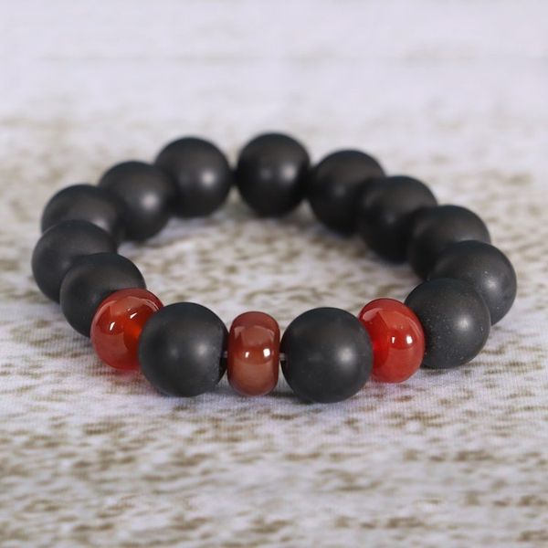 Alternate image for Eco-Friendly Agate Recycled Glass Beaded Stretch Bracelet Odo Yewu