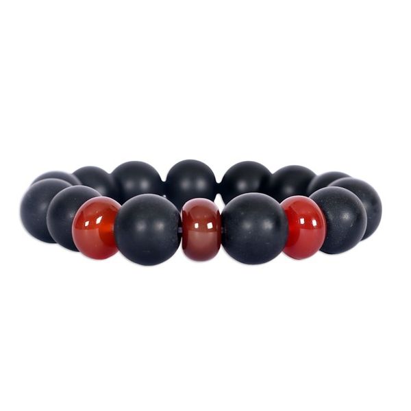 Alternate image for Eco-Friendly Agate Recycled Glass Beaded Stretch Bracelet Odo Yewu