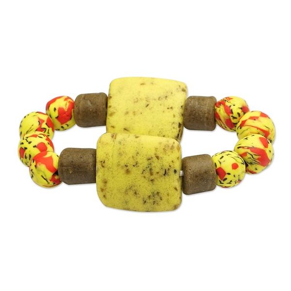 Alternate image for Recycled Glass Beaded Bracelet from Ghana Mine Forever