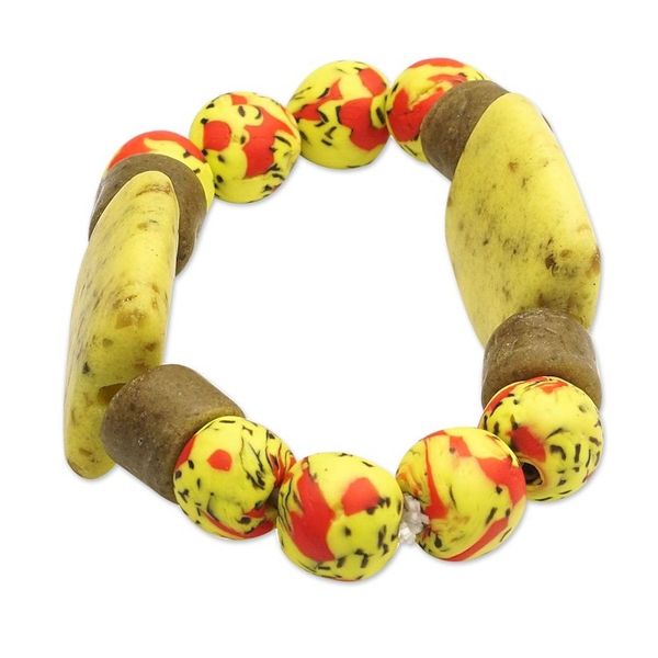 Alternate image for Recycled Glass Beaded Bracelet from Ghana Mine Forever