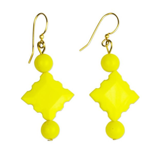Alternate image for Eco-Friendly Beaded Dangle Earrings from Ghana Sunshine Grace
