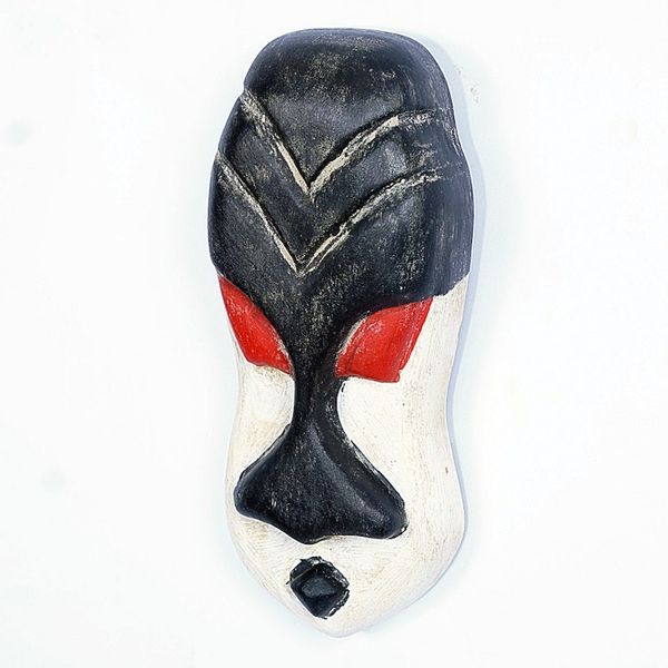 Alternate image for Hand-Painted Dark Blue and White Queen Kandake African Mask Queen Kandake