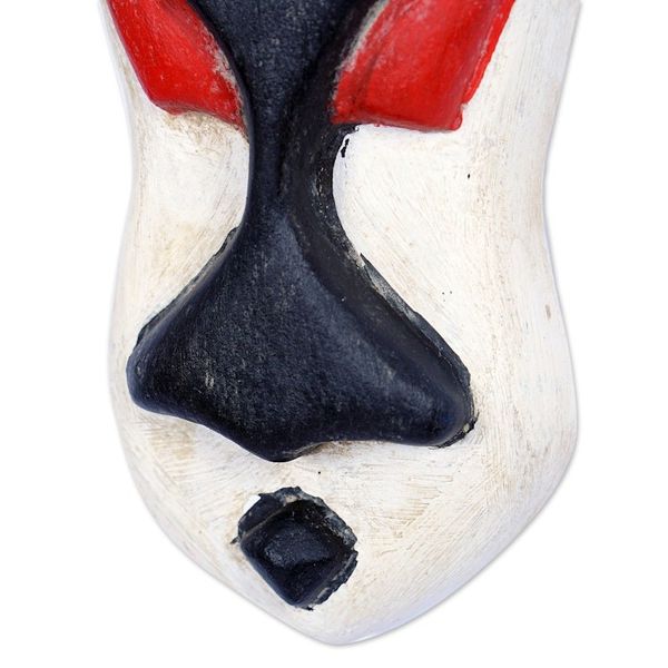 Alternate image for Hand-Painted Dark Blue and White Queen Kandake African Mask Queen Kandake