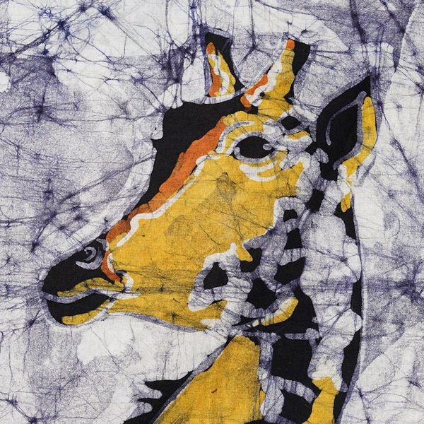 Alternate image for Handcrafted Cotton Wall Hanging of Giraffe in Yellow Hues Elegant Savanna