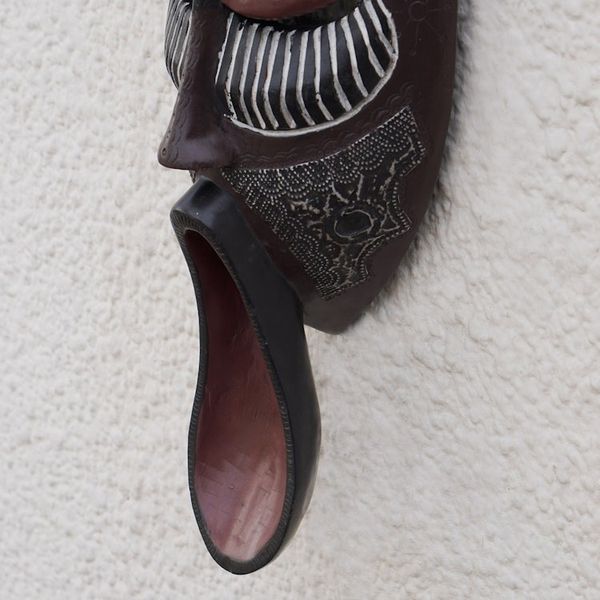 Alternate image for African Sese Wood Mask in Blue with Repousse Aluminum Ancestral Chant