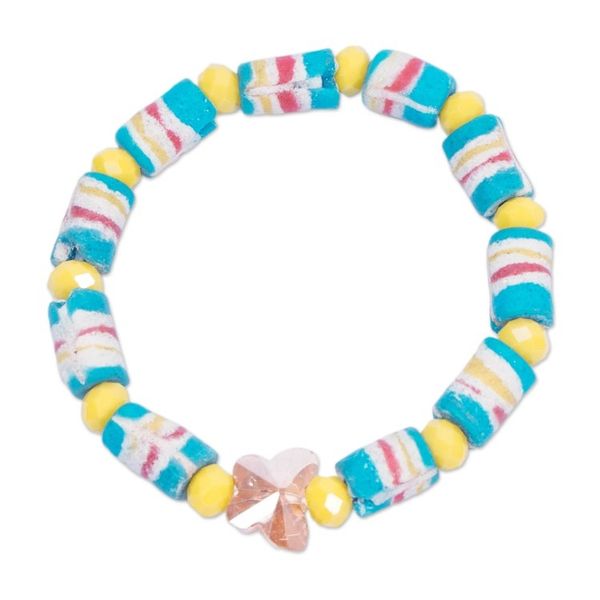 Alternate image for Eco-Friendly Pastel-Toned Recycled Beaded Stretch Bracelet Radiant Abifao