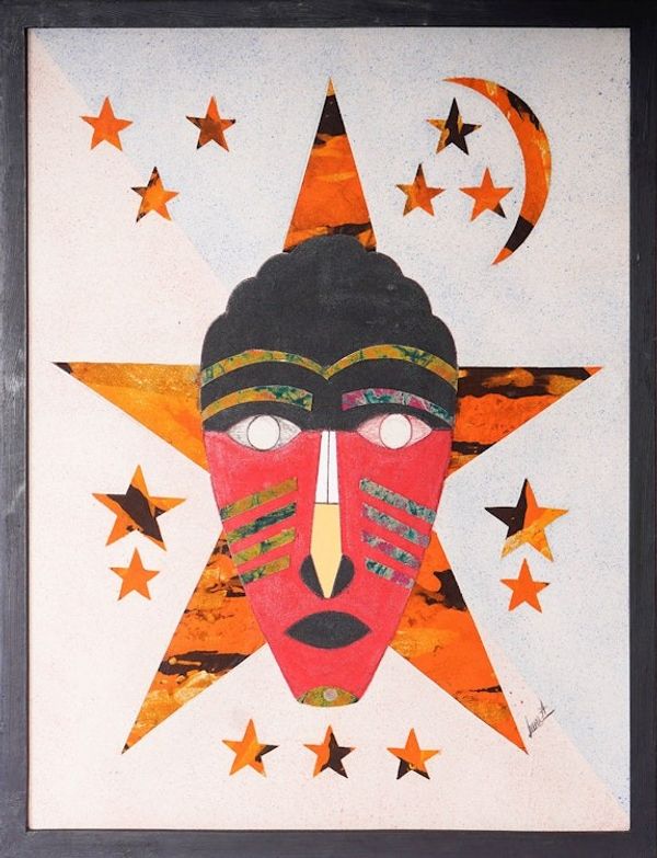 Alternate image for Traditional Cotton Batik Wall Art in Red and Orange Hues Friday Born