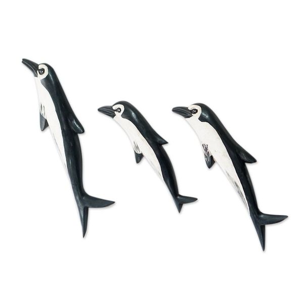 Alternate image for Hand Painted Wood Dolphin Wall Accents Set of 6 Pod