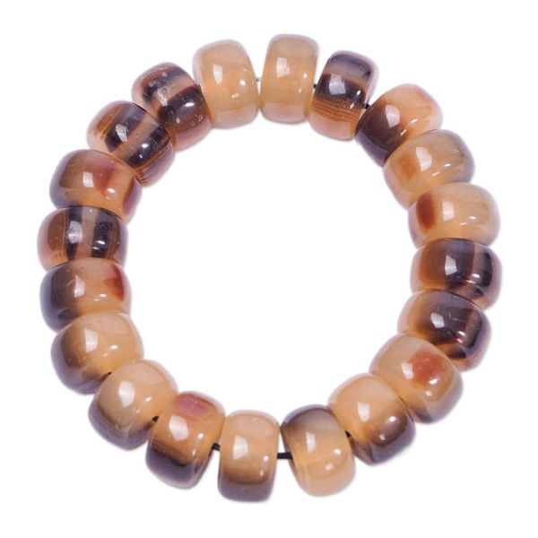 Alternate image for Eco-Friendly Recycled Glass Beaded Stretch Bracelet in Brown Anigye Splendor