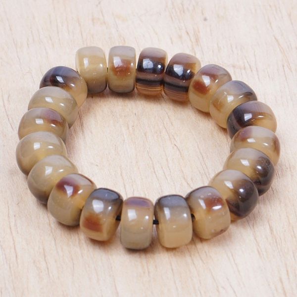 Alternate image for Eco-Friendly Recycled Glass Beaded Stretch Bracelet in Brown Anigye Splendor