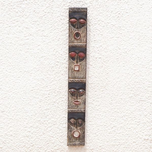 Alternate image for Mahogany Wall Relief Panel Carved Painted by Hand in Ghana Simbisa Dogon Board