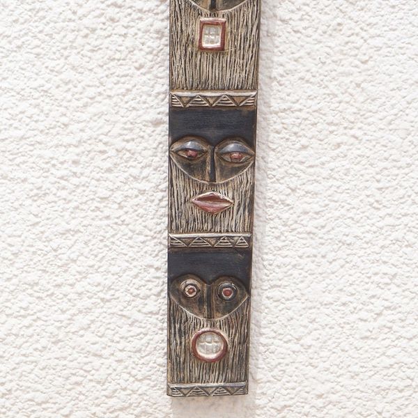 Alternate image for Mahogany Wall Relief Panel Carved Painted by Hand in Ghana Simbisa Dogon Board