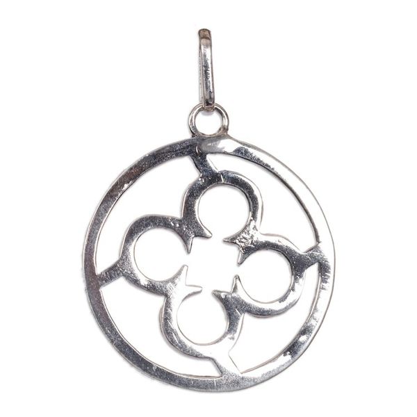 Alternate image for Sterling Silver Round Pendant with Clover-Inspired Icon Loyalty Core