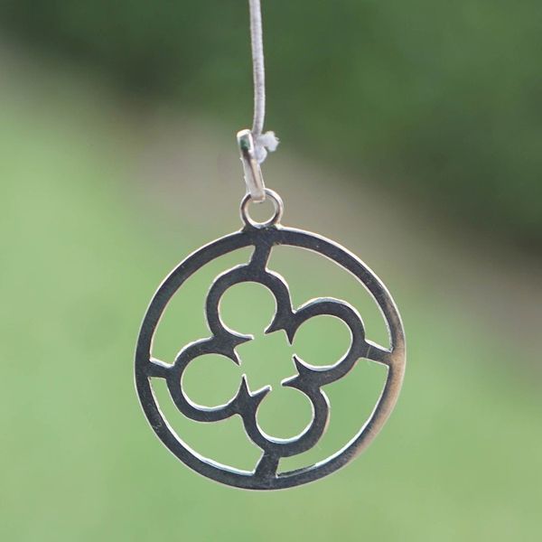 Alternate image for Sterling Silver Round Pendant with Clover-Inspired Icon Loyalty Core