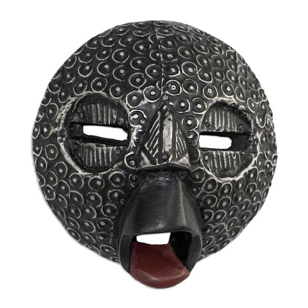Alternate image for Aluminum-Plated African Sese Wood Mask Nwomn Pa