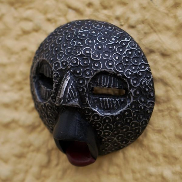 Alternate image for Aluminum-Plated African Sese Wood Mask Nwomn Pa