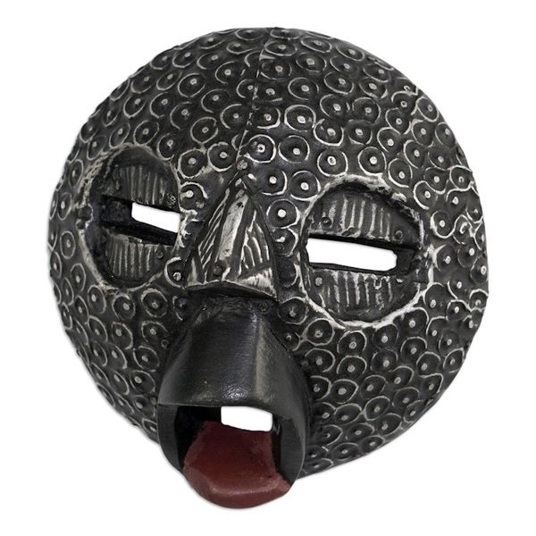 Alternate image for Aluminum-Plated African Sese Wood Mask Nwomn Pa
