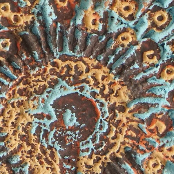 Alternate image for Peacock-Themed Sese Wood-Framed Quarry Dust Wall Art Peacock Nature