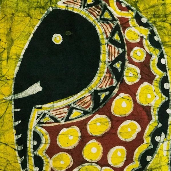 Alternate image for Cotton Batik Wall Hanging Baby Elephant