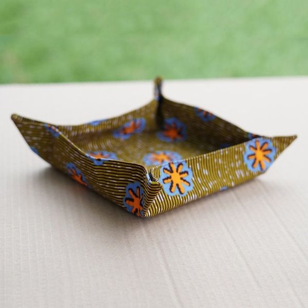 Alternate image for Handcrafted Green Cotton Basket Napkin with Velcro Accents Starry Mornings
