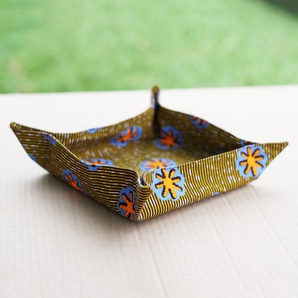 Alternate image for Handcrafted Green Cotton Basket Napkin with Velcro Accents Starry Mornings