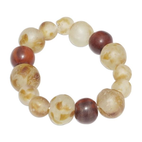 Alternate image for Handcrafted Green and Brown Beaded Stretch Bracelet Green Soul