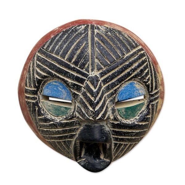Alternate image for Hand Crafted African Sese Wood Mask Kwahu