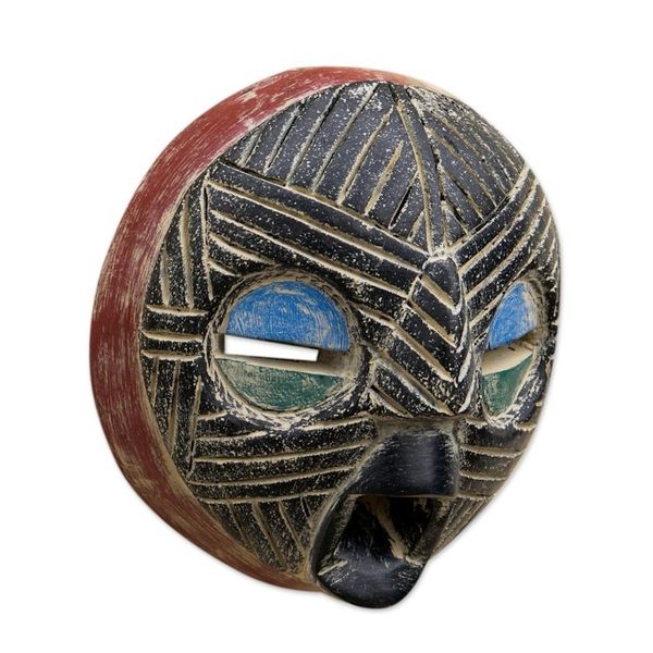 Alternate image for Hand Crafted African Sese Wood Mask Kwahu