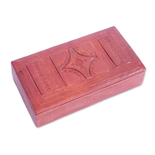 Alternate image for Traditional Handcrafted Leather and Sese Wood Jewelry Box New Grandeur
